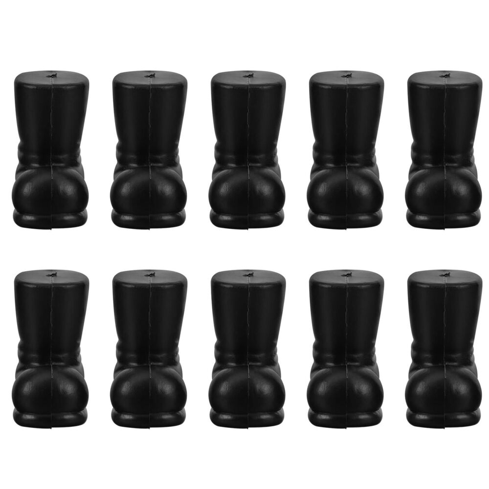 2462 10pcs Christmas Santa Boots Black Mini Xmas Themed Shoes Miniature